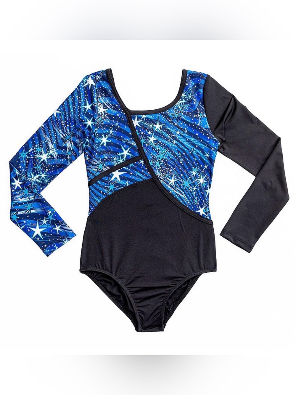 Girls Rainbeau Moves Star Dust Print Long Sleeve Leotard Size M
